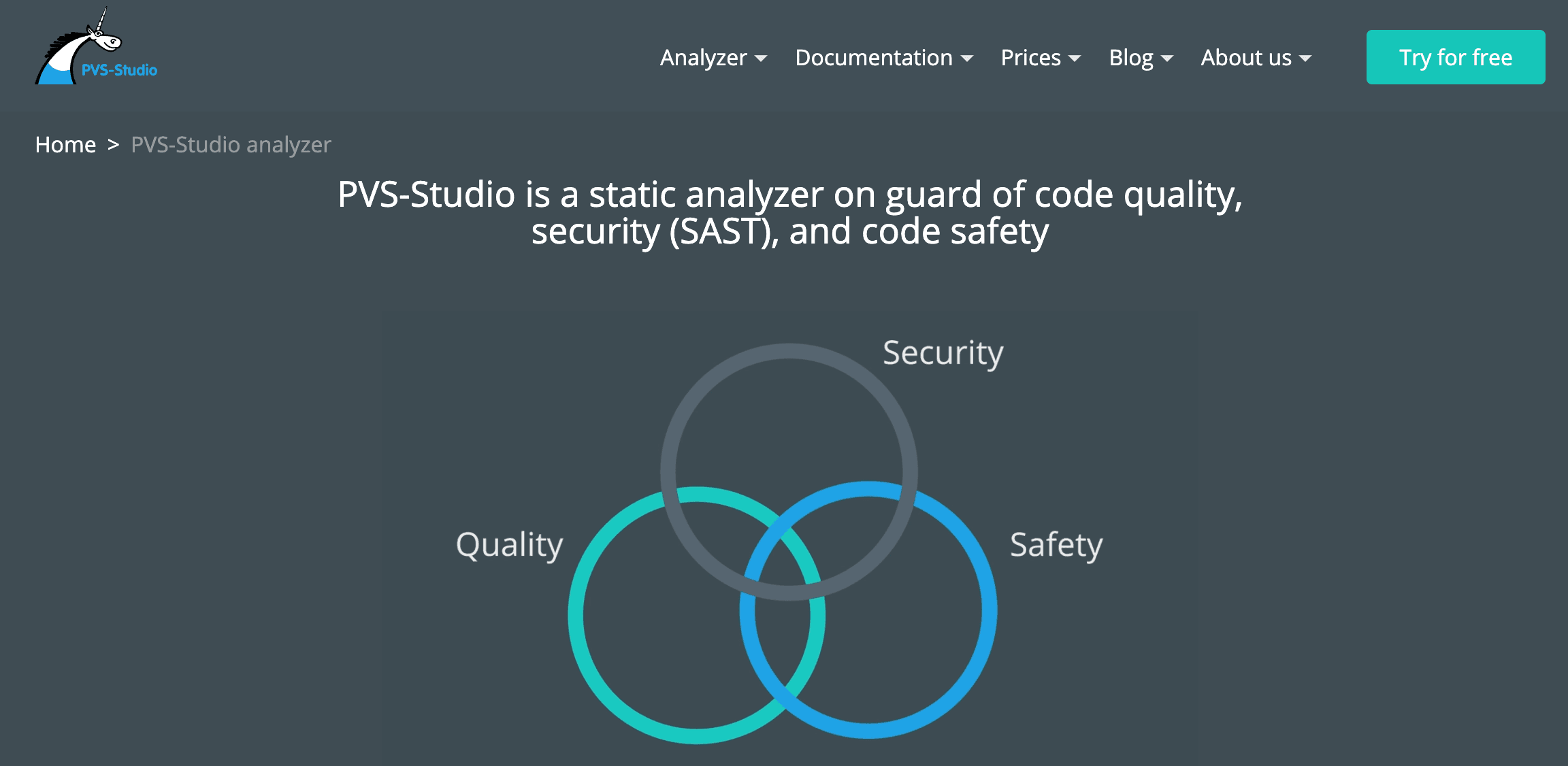 PVS-Studio - a static analyzer on guard of code quality, security, and code safety