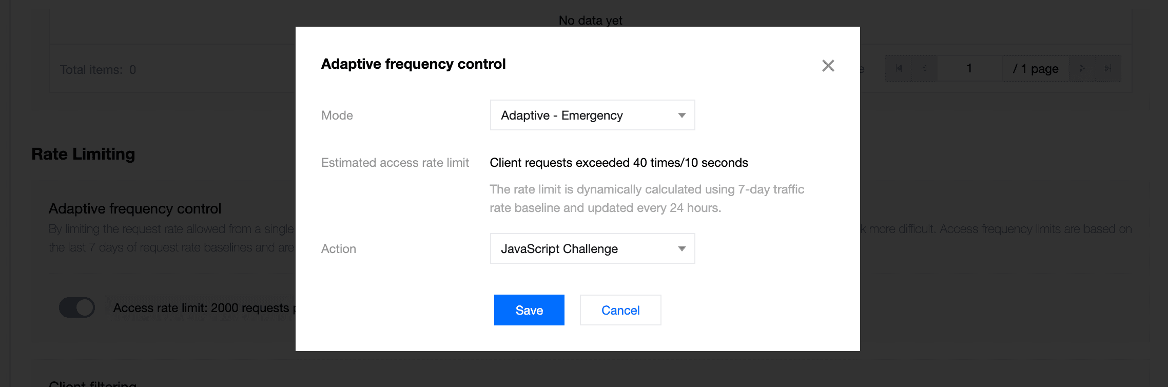 adaptive frequency control