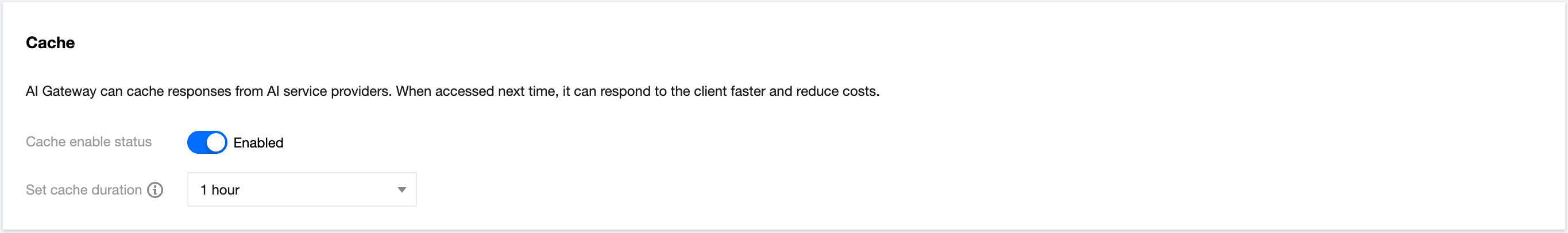 enable cache in ai gateway