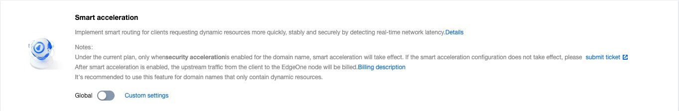 enable edgeone smart acceleration for all domain names