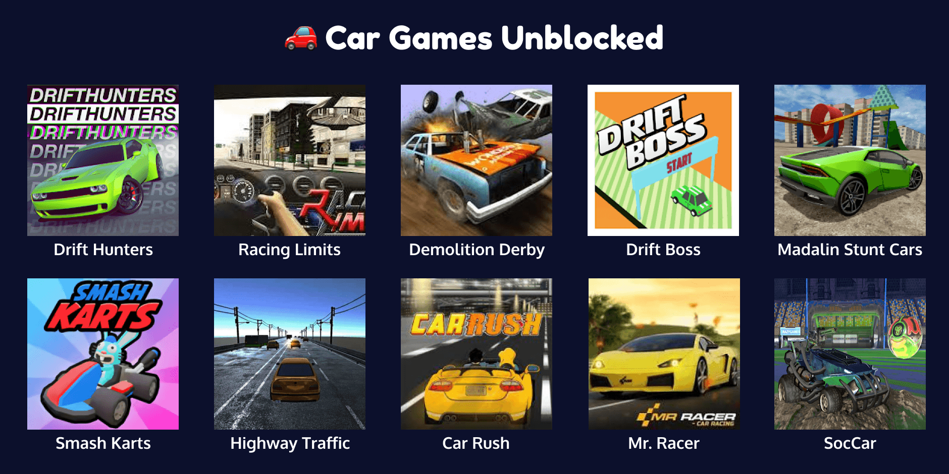 Car Games Unblocked