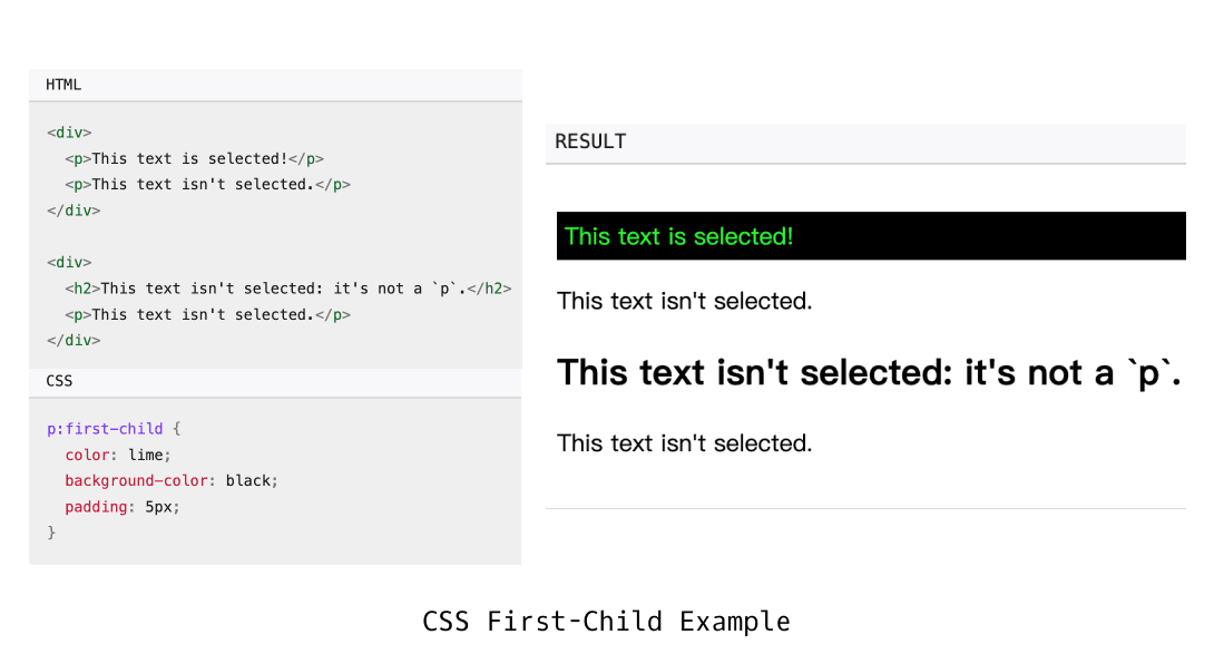 css first-child example