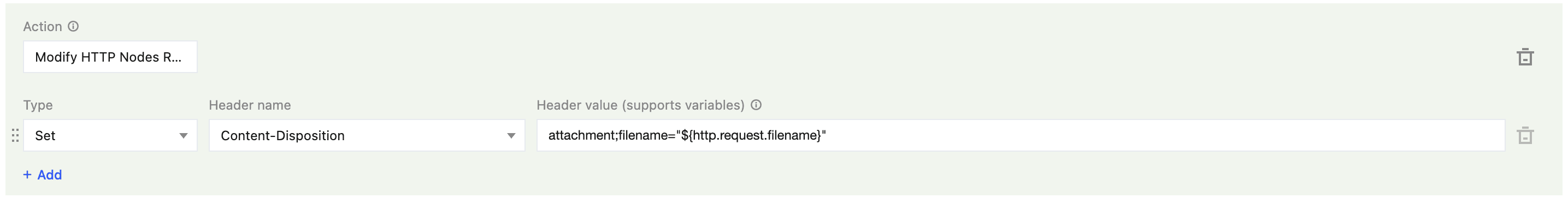 Modify HTTP Nodes Response Header