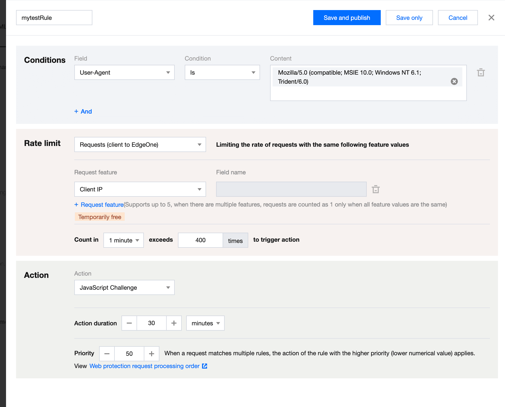 user-agent rate limiting