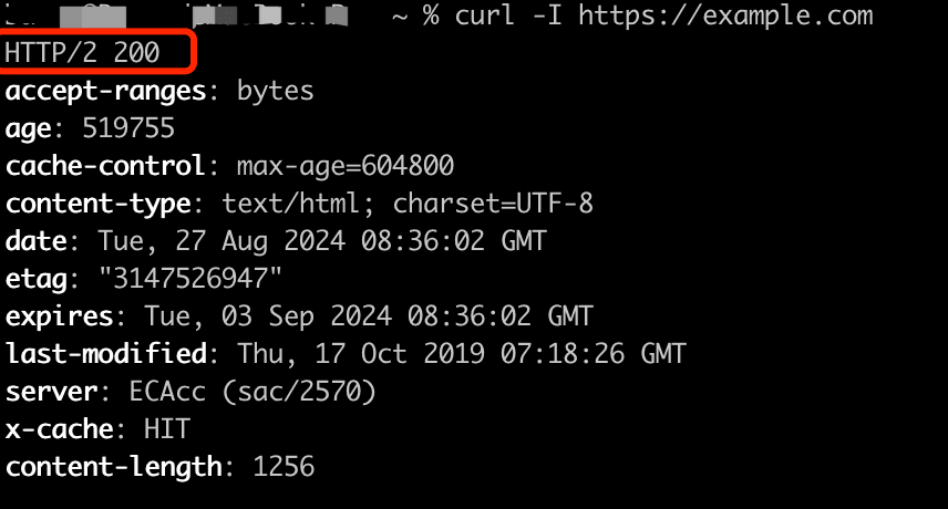 use curl to check http headers