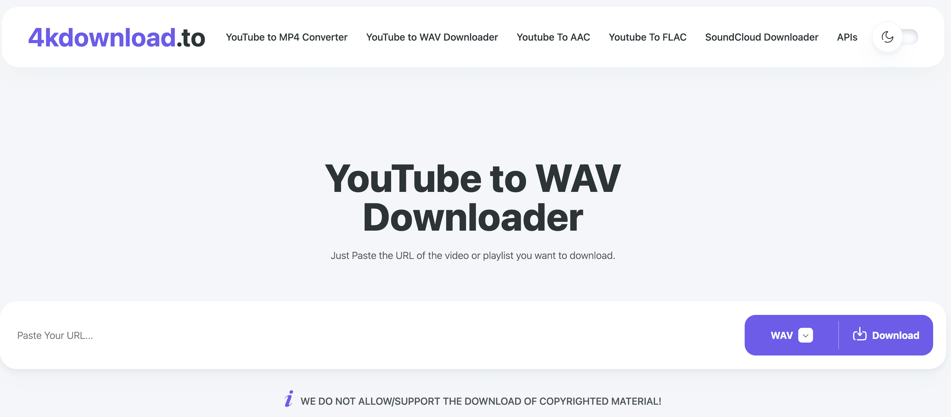 4kdownload.to YouTube to WAV Downloader