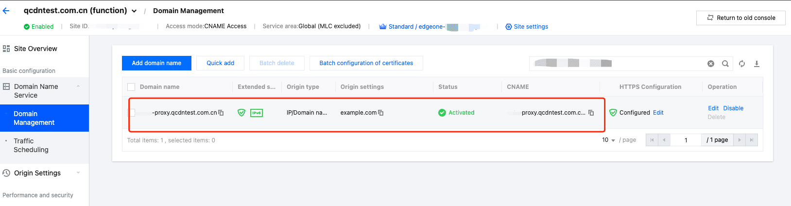 EdgeOne CNAME Configuration