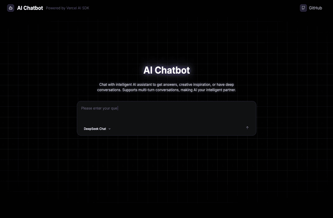 Next.js chatbot using Vercel AI SDK for fast, scalable, and context-aware conversations.