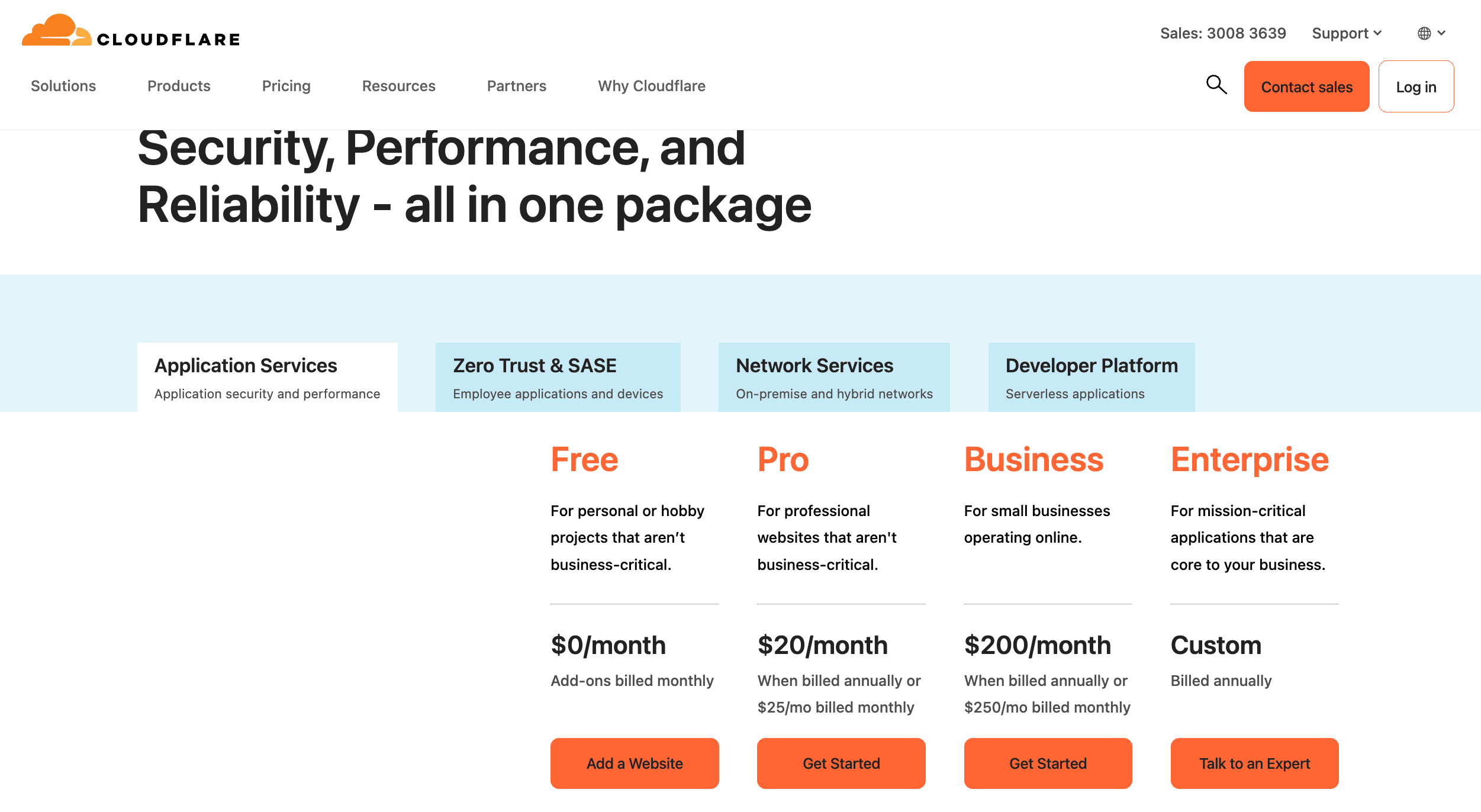 Cloudflare free plan